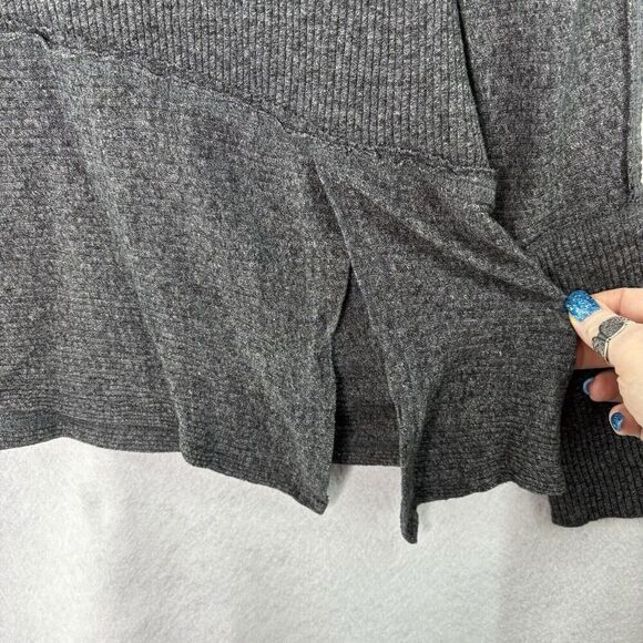 We the Free Londontown Thermal Top Women's Medium Gray Off Shoulder Long Sleeve - Picture 6 of 8